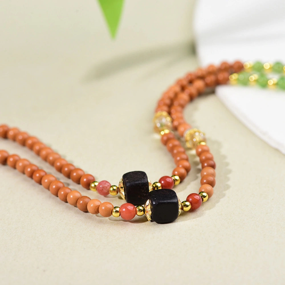 Tibetan Thangka Pendant Olive Seed Mala Necklace Spiritual Abundance Empowerment Jewelry