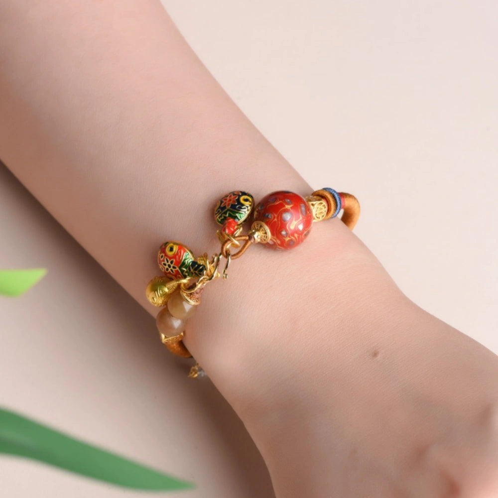 Gold Swallowing Beast Lacquerware Bracelet Wealth Abundance Empowerment Jewelry