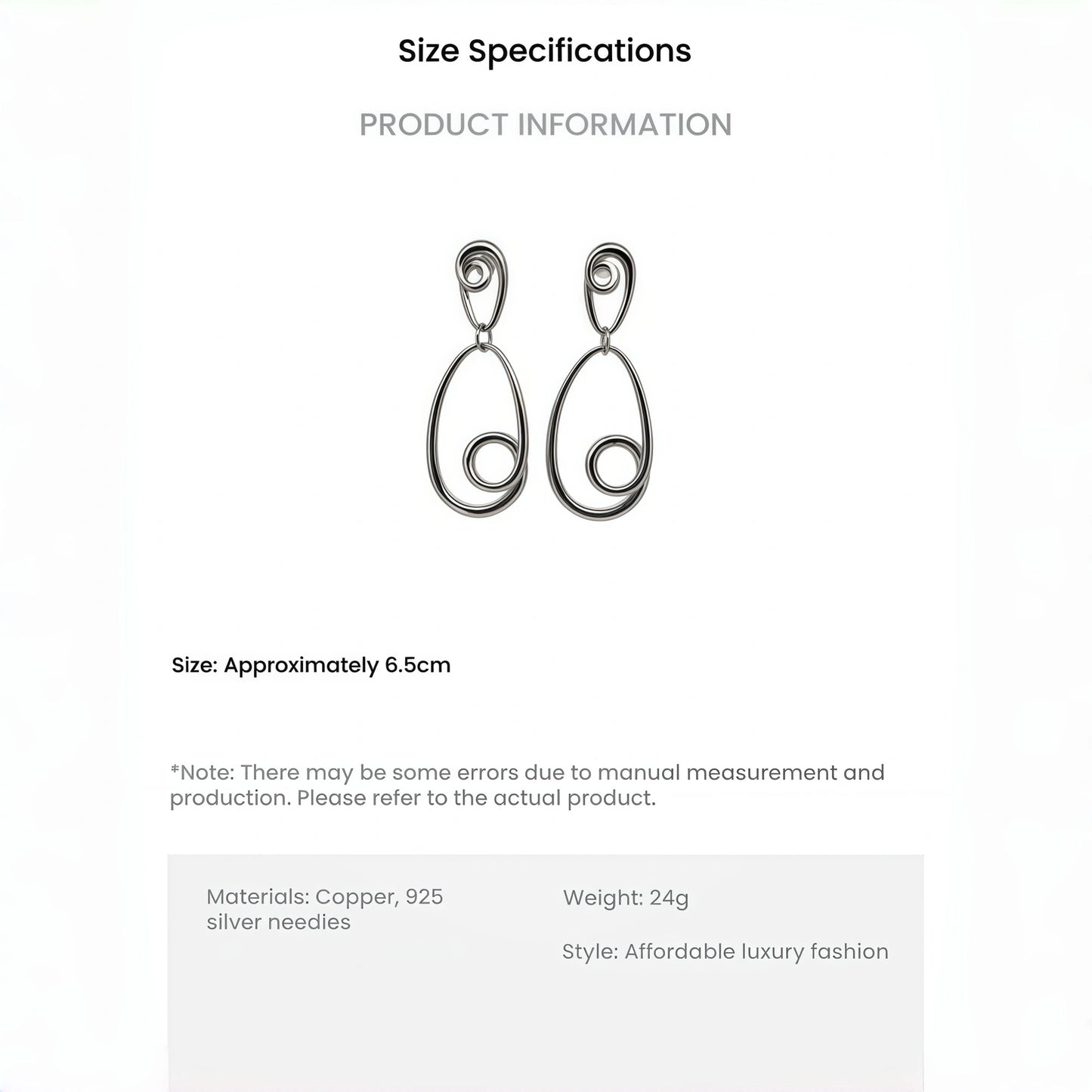 Postmodern Minimalist Drop Earrings - 3D Linear Water Drop Design - Support & Protection