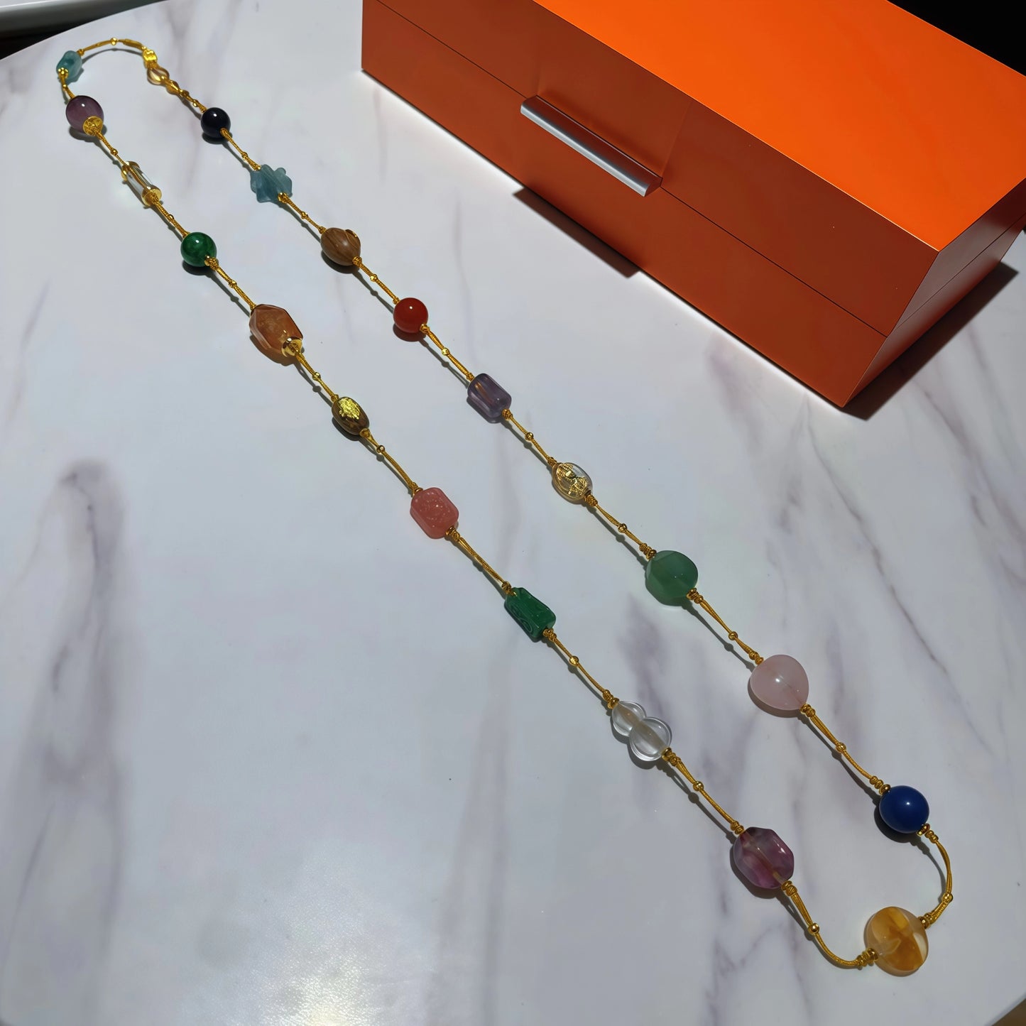 Multi-Gem Energy Necklace with Aquamarine & Amethyst