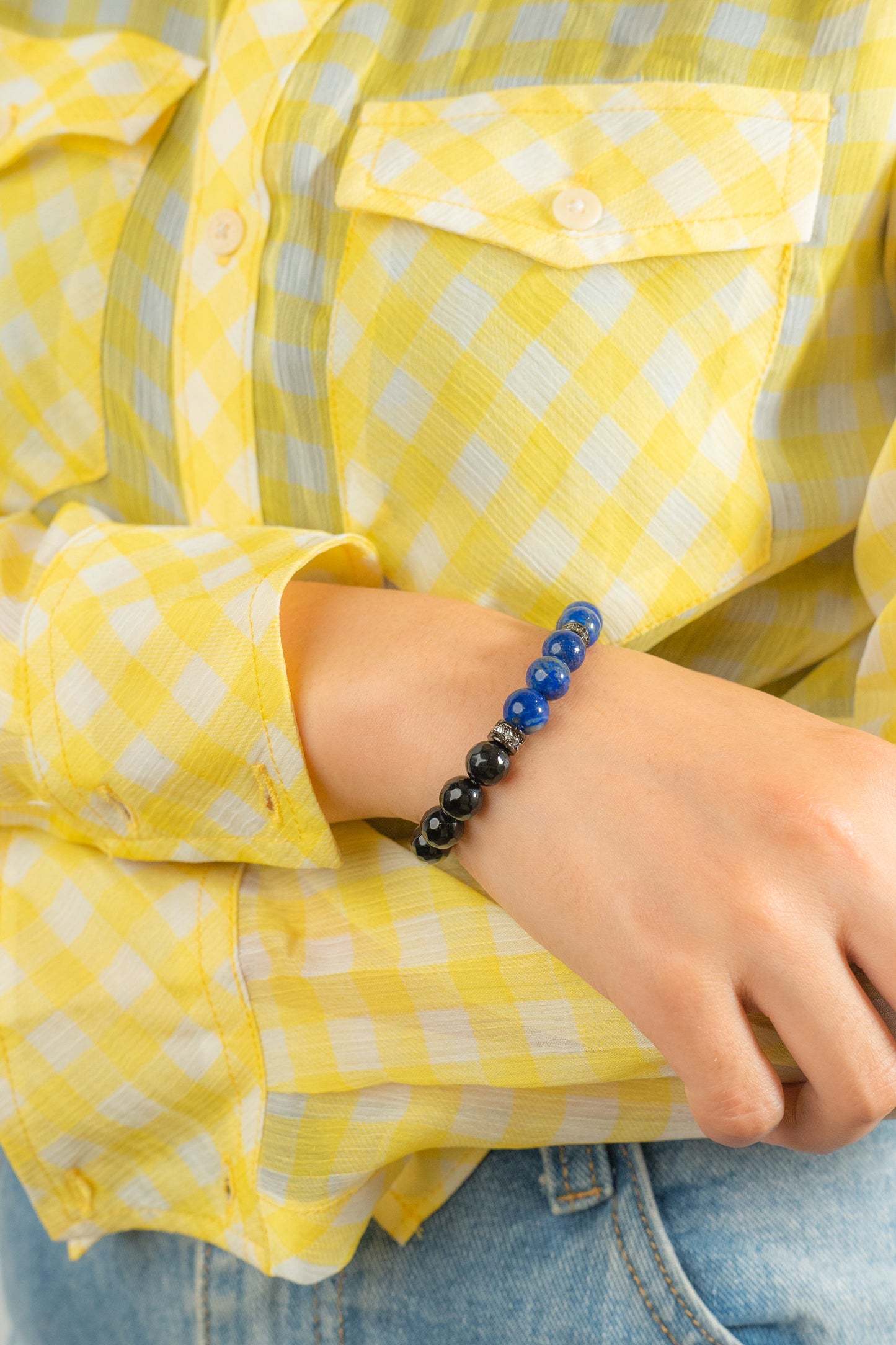 Birthstone Lazurite Bracelet - SEP - Quarter Eclipse - Mulstio -7