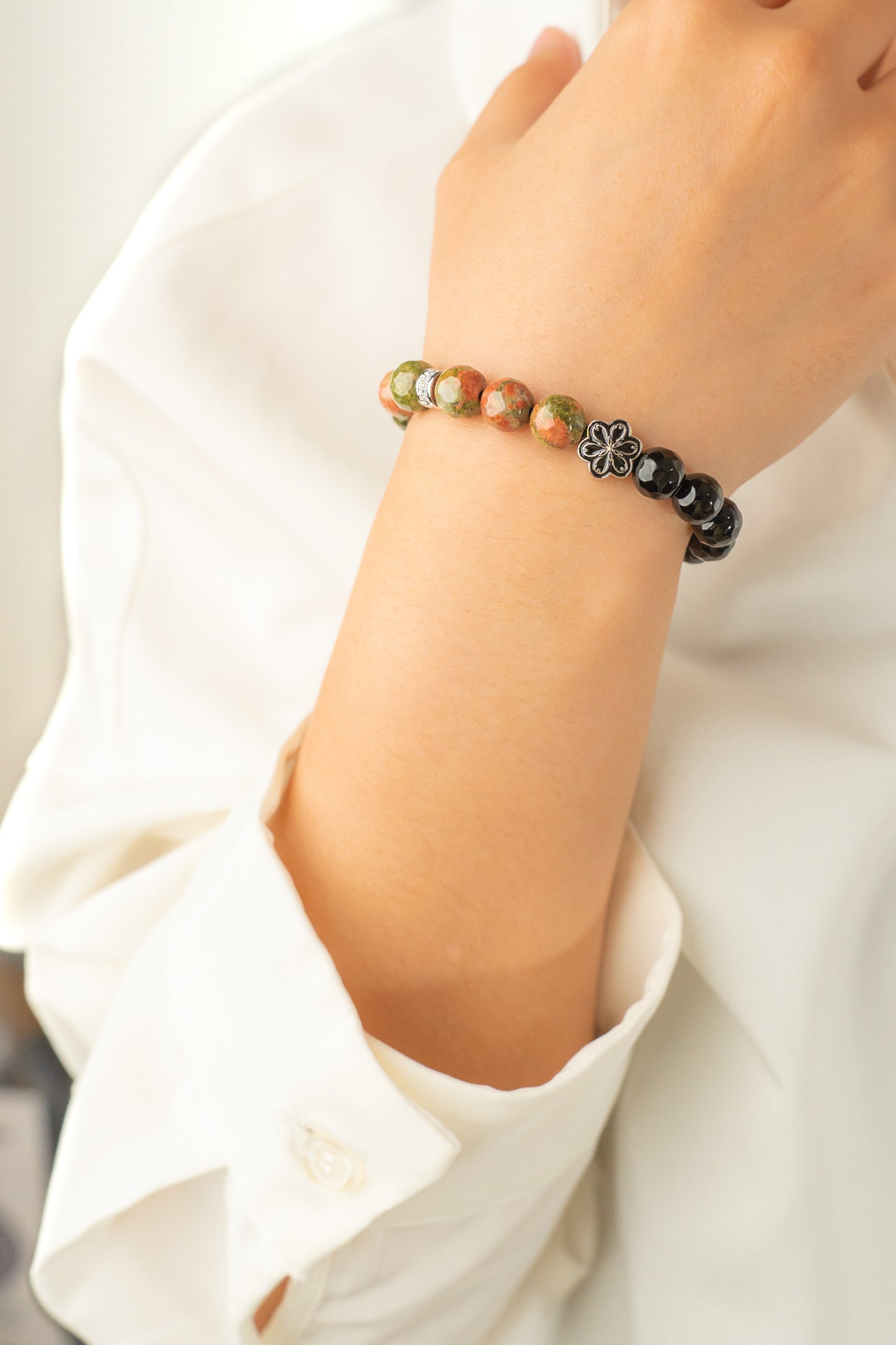 Birthstone Unakite Bracelet - MAY - Quarter Eclipse - Mulsito -8