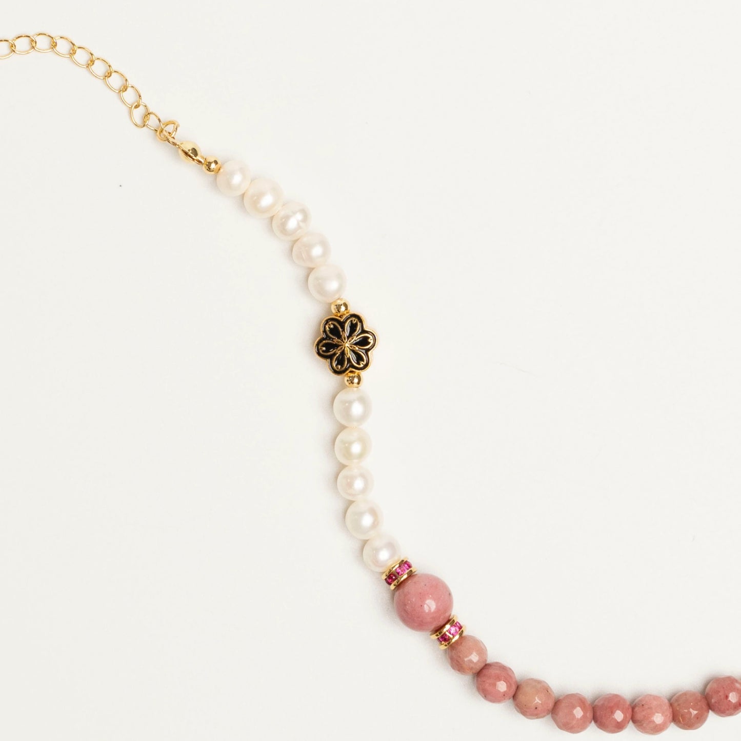 A bracelet for radical self-love. Wear this Mulstio design with Inca Rose to heal the heart and Pearl to remind yourself of your inherent worth and gentleness.