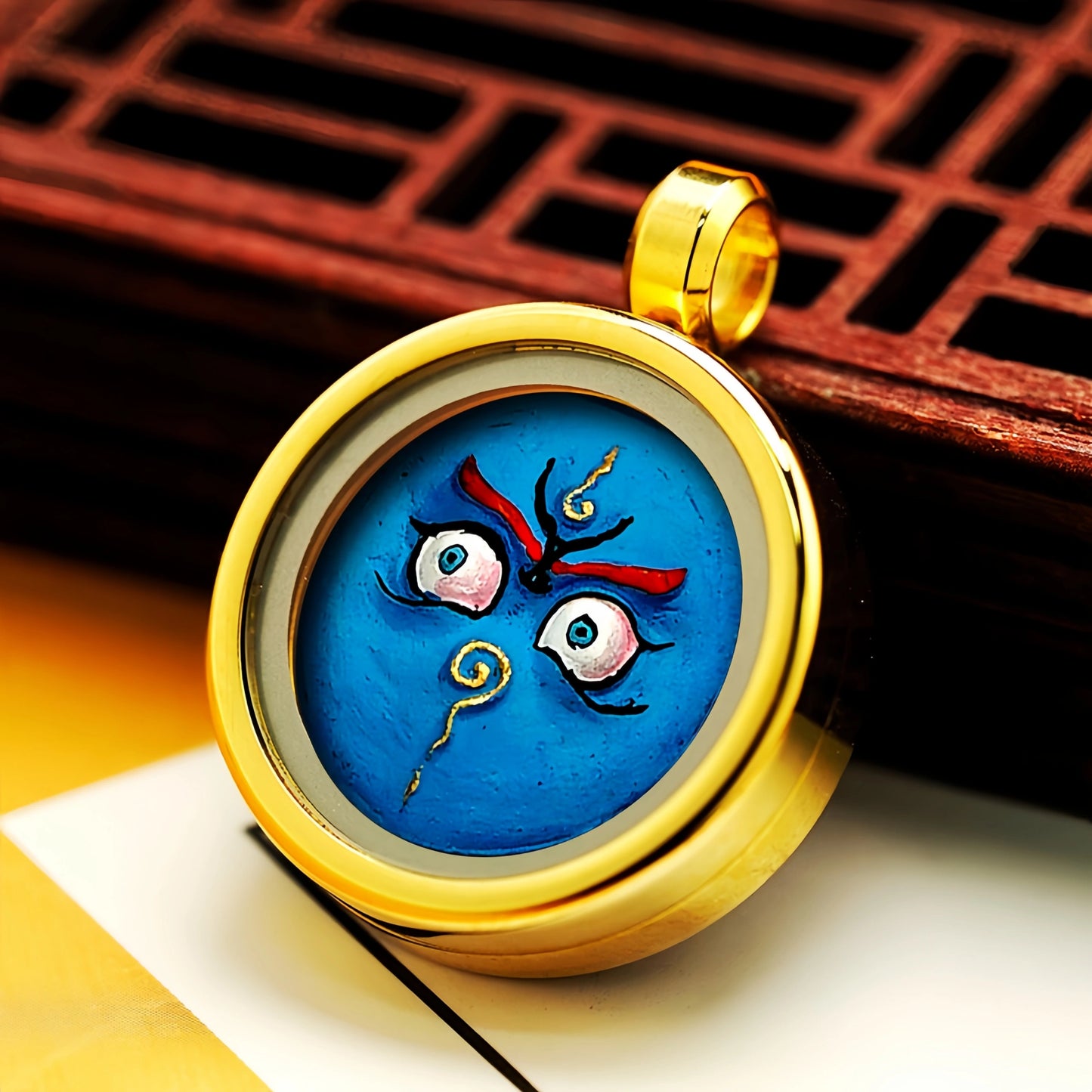 Blue Wealth Eye Tibetan Symbol - Wisdom-Based Income & Knowledge Prosperity