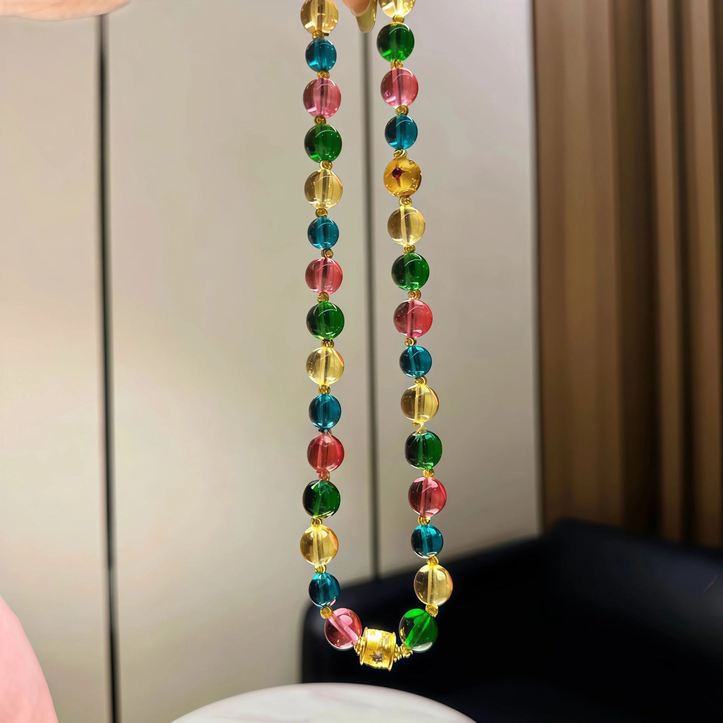 Rainbow Glass Sun Necklace