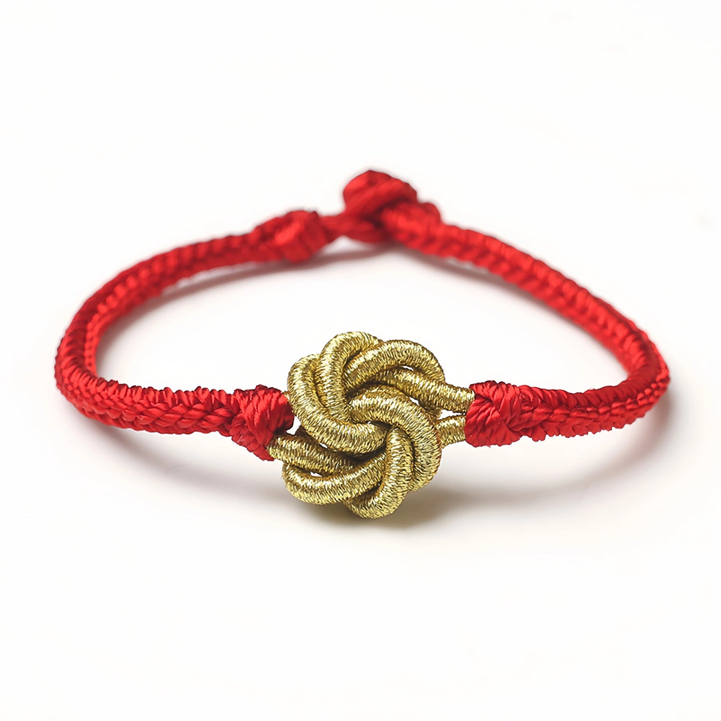 Red thread gold wire mandala bracelet spiritual protection jewelry for modern women - Mulstio