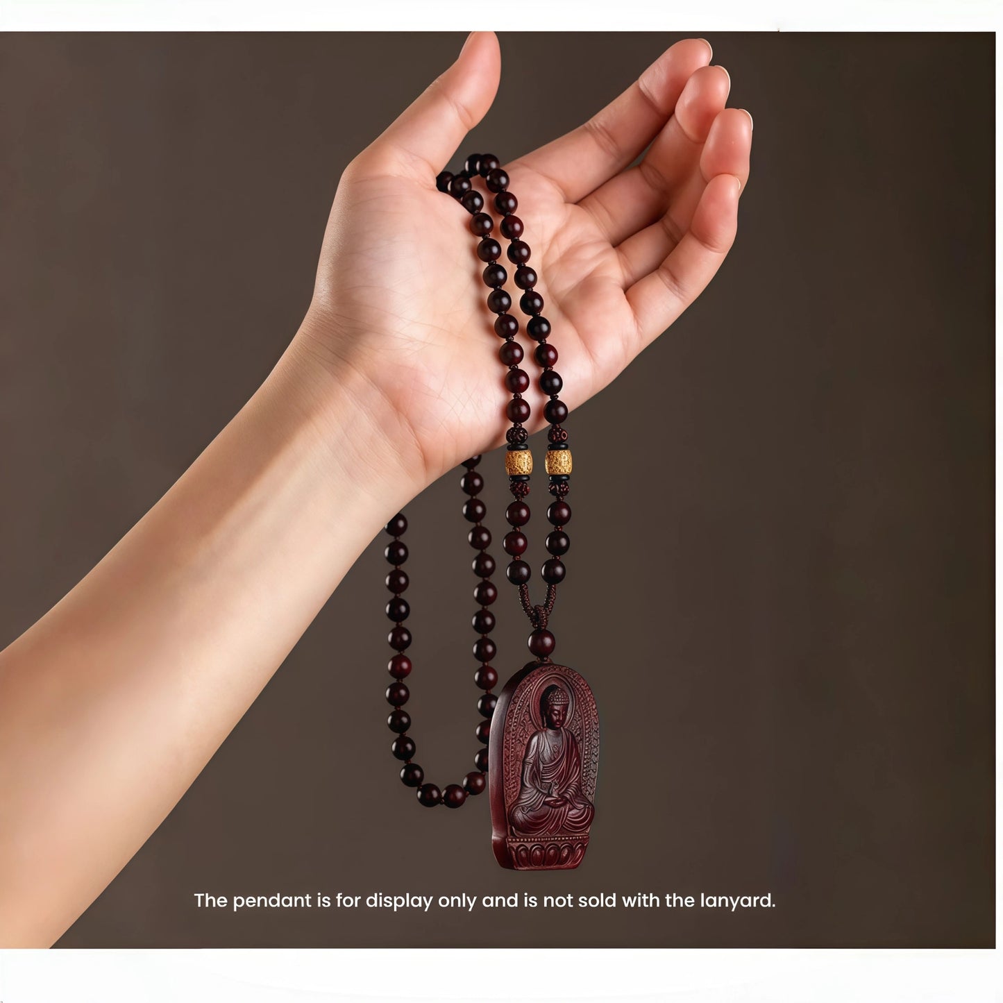 Sandalwood & Bodhi Bead Necklace - Adjustable Spiritual Mala Cord String