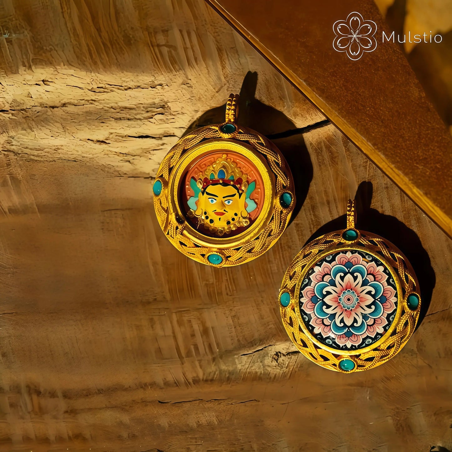 Protection Amulet in Car - Buddhist Thangka Pendant as Vehicle Protection Charm