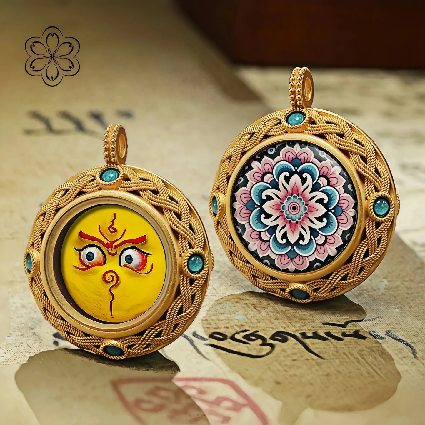 Jambhala's Gaze Thangka Pendant - Wealth & Abundance Talisman Necklace Car Charm