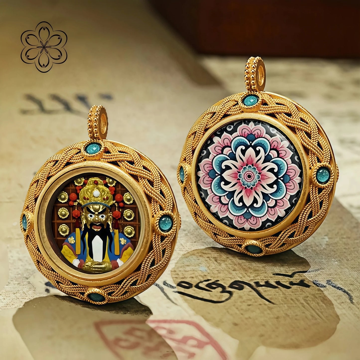 Fifth Lord Wealth God Thangka Pendant Prosperity & Success Talisman Necklace Car Charm