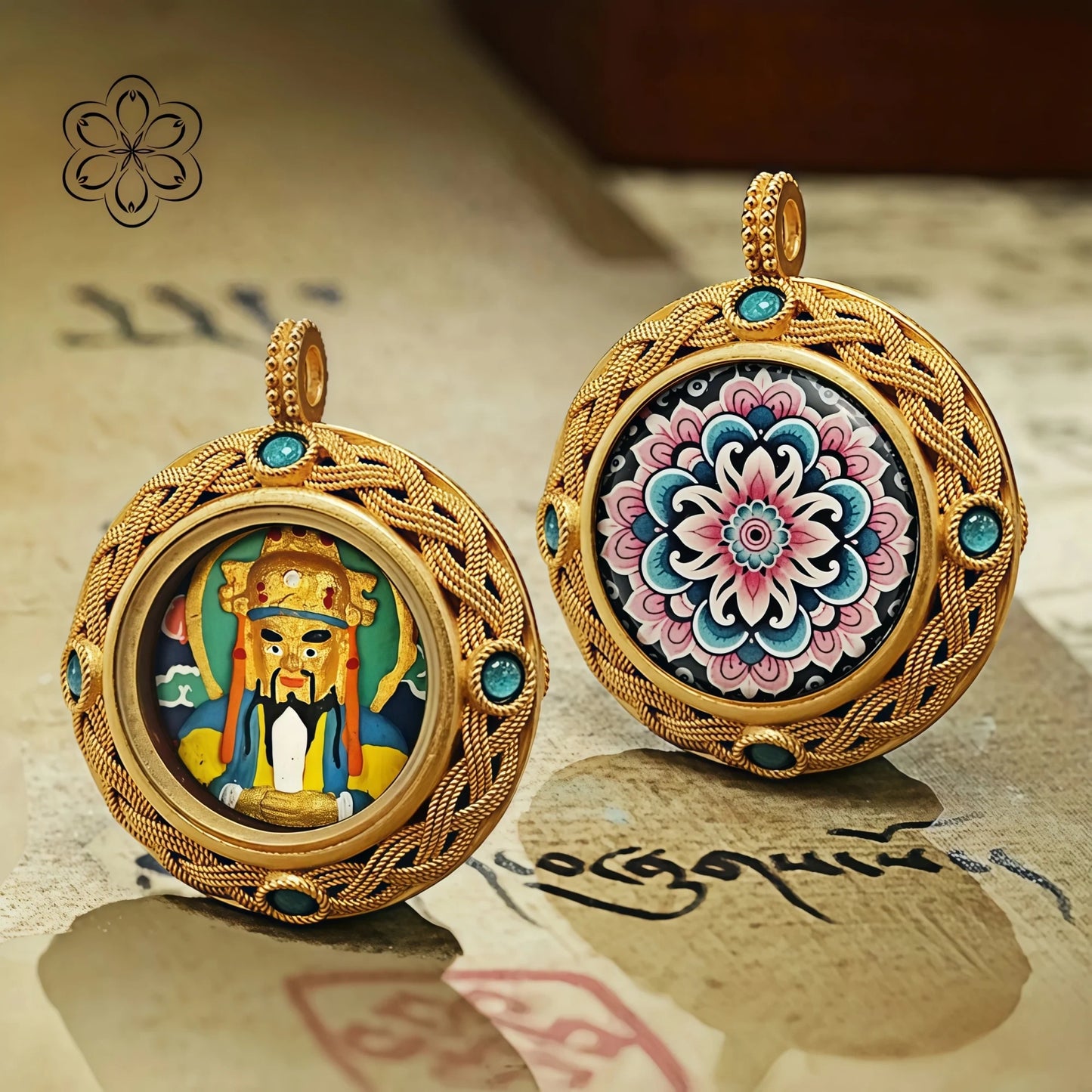 Fifth Lord Wealth God Thangka Pendant Prosperity & Success Talisman Necklace Car Charm