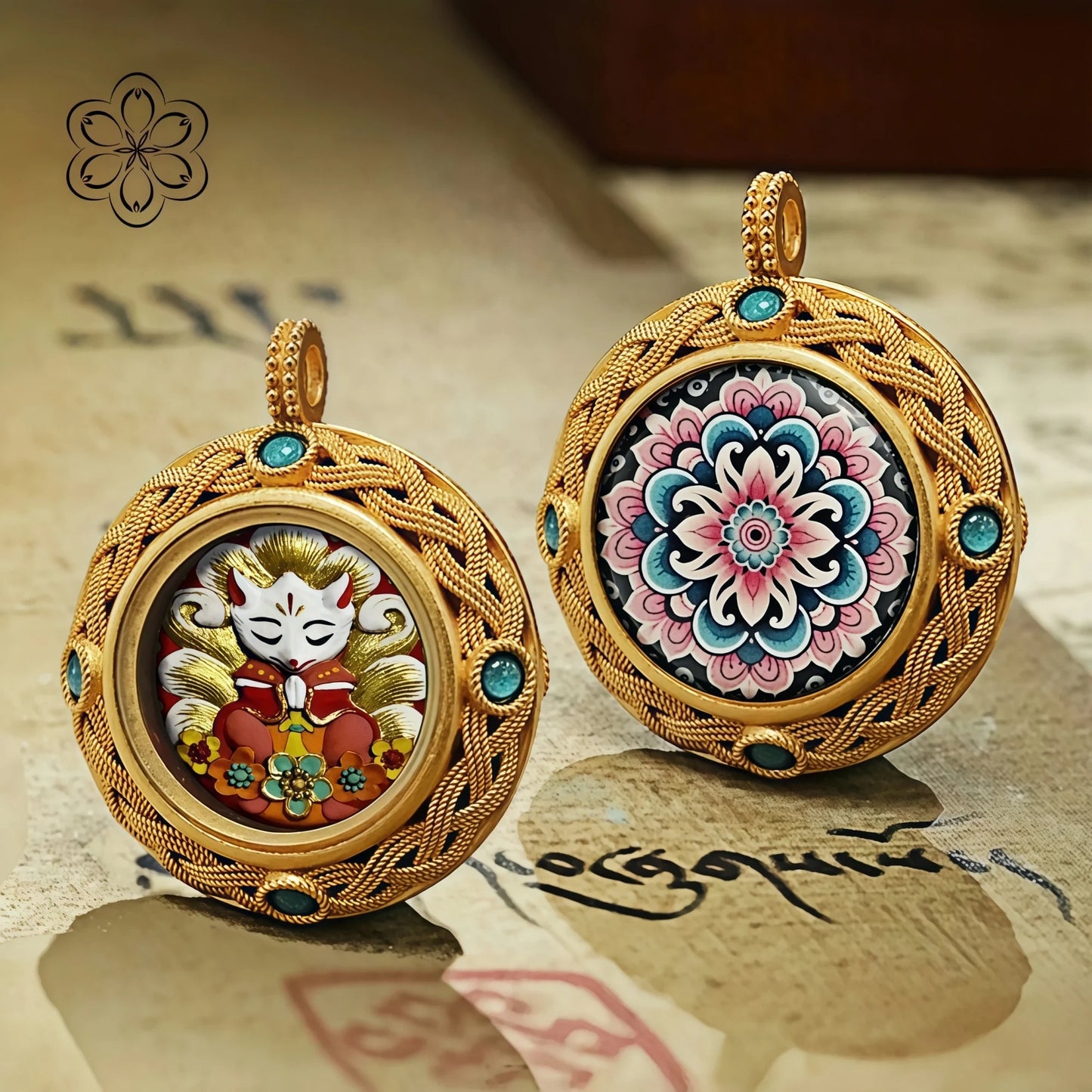 Fox Immortal Thangka Pendant - Charm & Relationship Talisman Necklace Car Charm