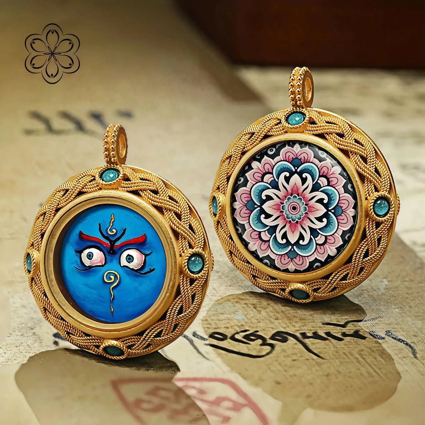 Jambhala's Gaze Thangka Pendant - Wealth & Abundance Talisman Necklace Car Charm