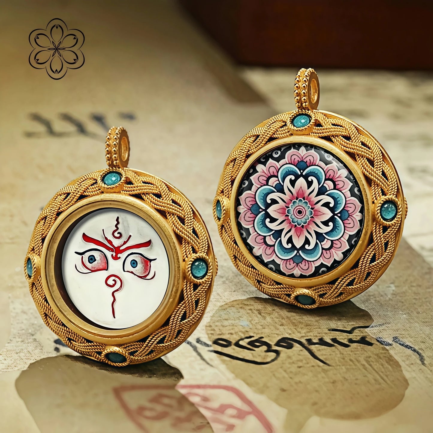 Jambhala's Gaze Thangka Pendant - Wealth & Abundance Talisman Necklace Car Charm