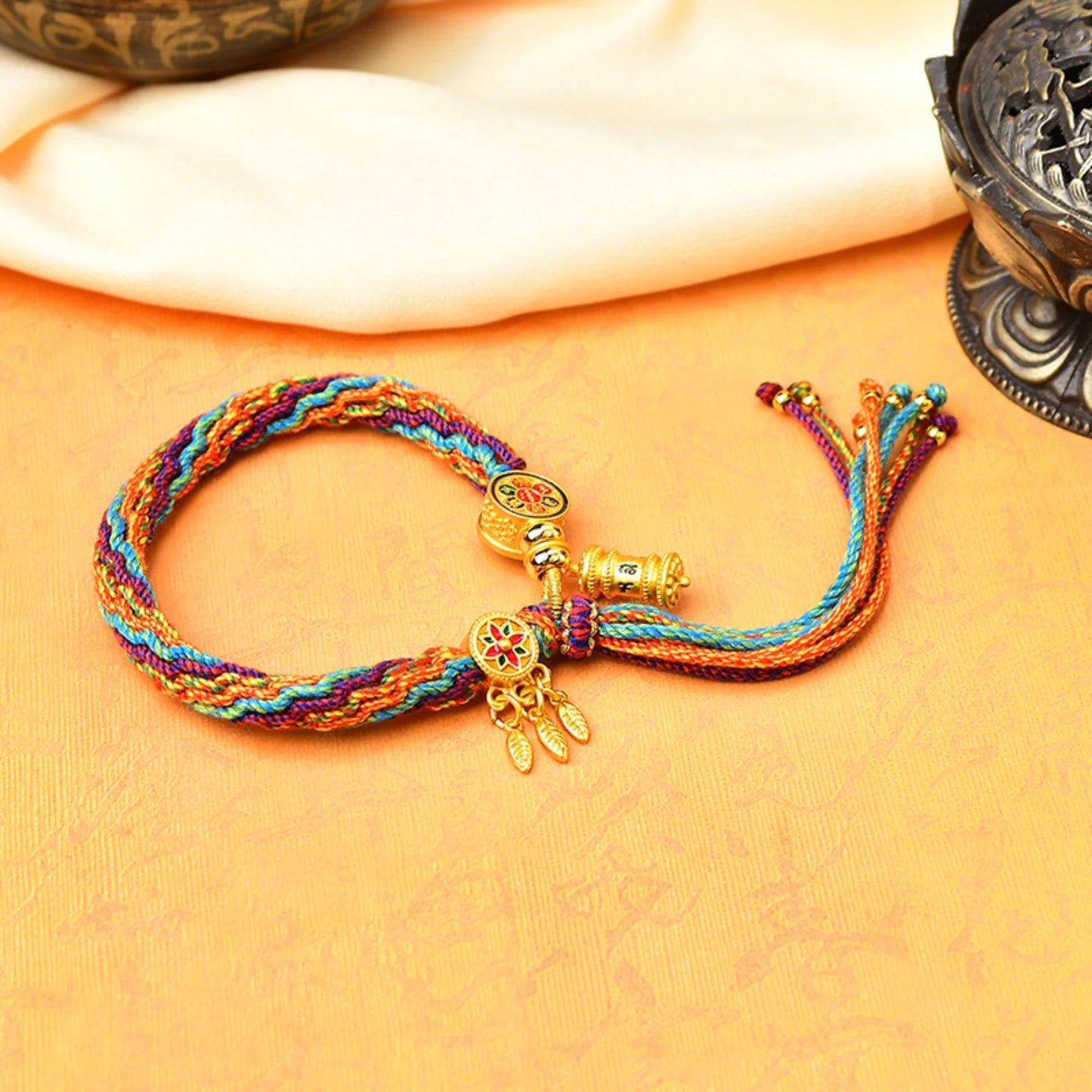 Tibetan Buddhist Mantra Bracelet - Wealth, Compassion & Protection