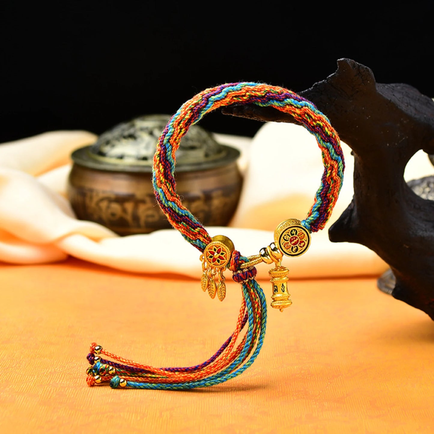 Tibetan Buddhist Mantra Bracelet - Wealth, Compassion & Protection