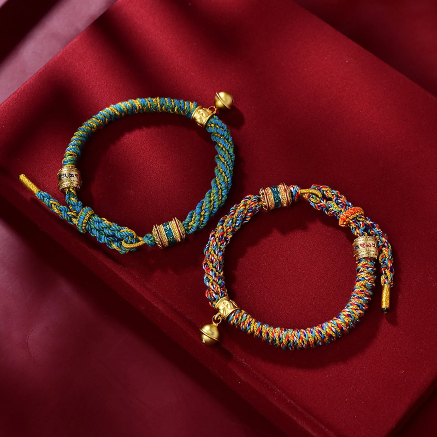 Tibetan Style Colorful Corn Knot Braided Lucky Cotton Bracelet