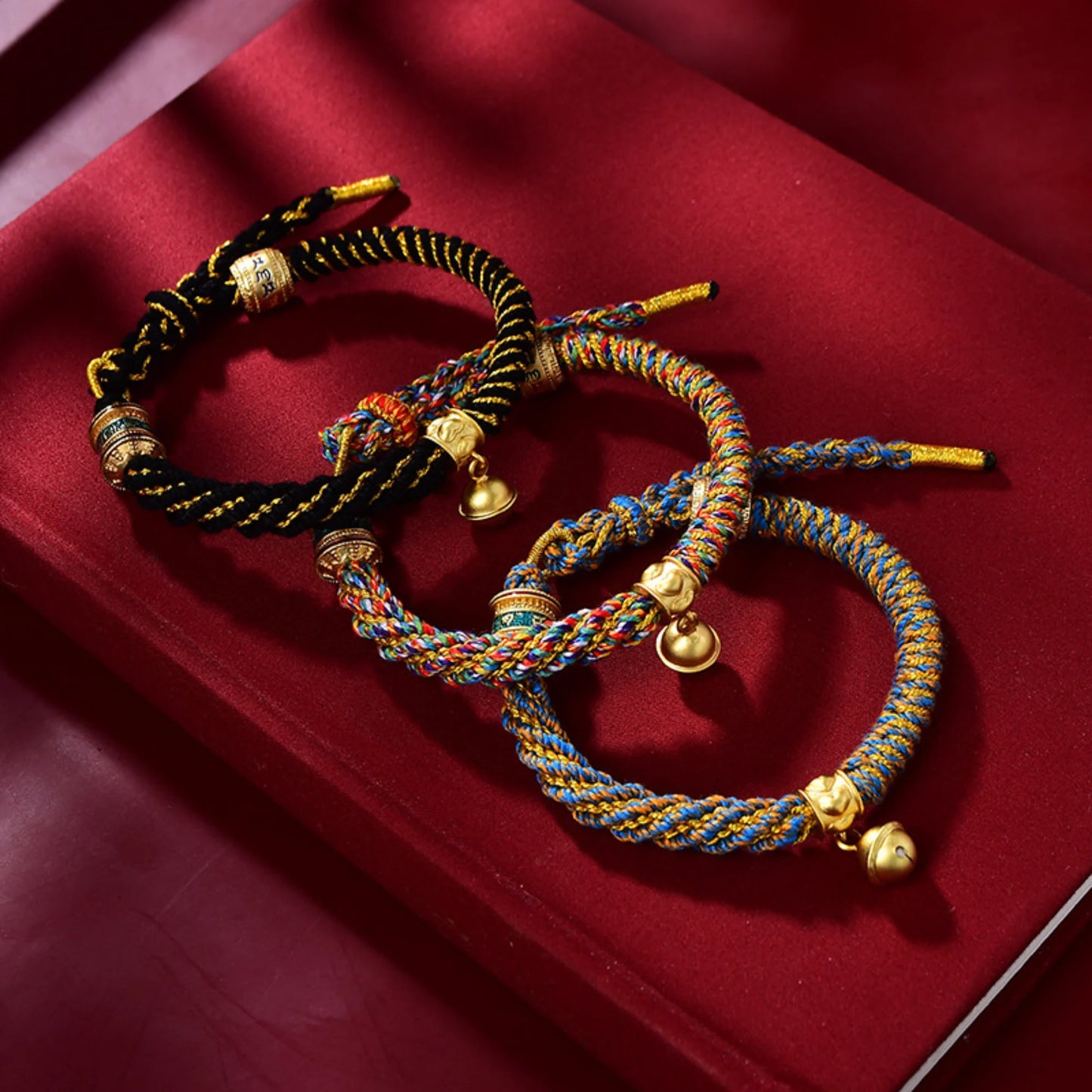 Tibetan Style Colorful Corn Knot Braided Lucky Cotton Bracelet