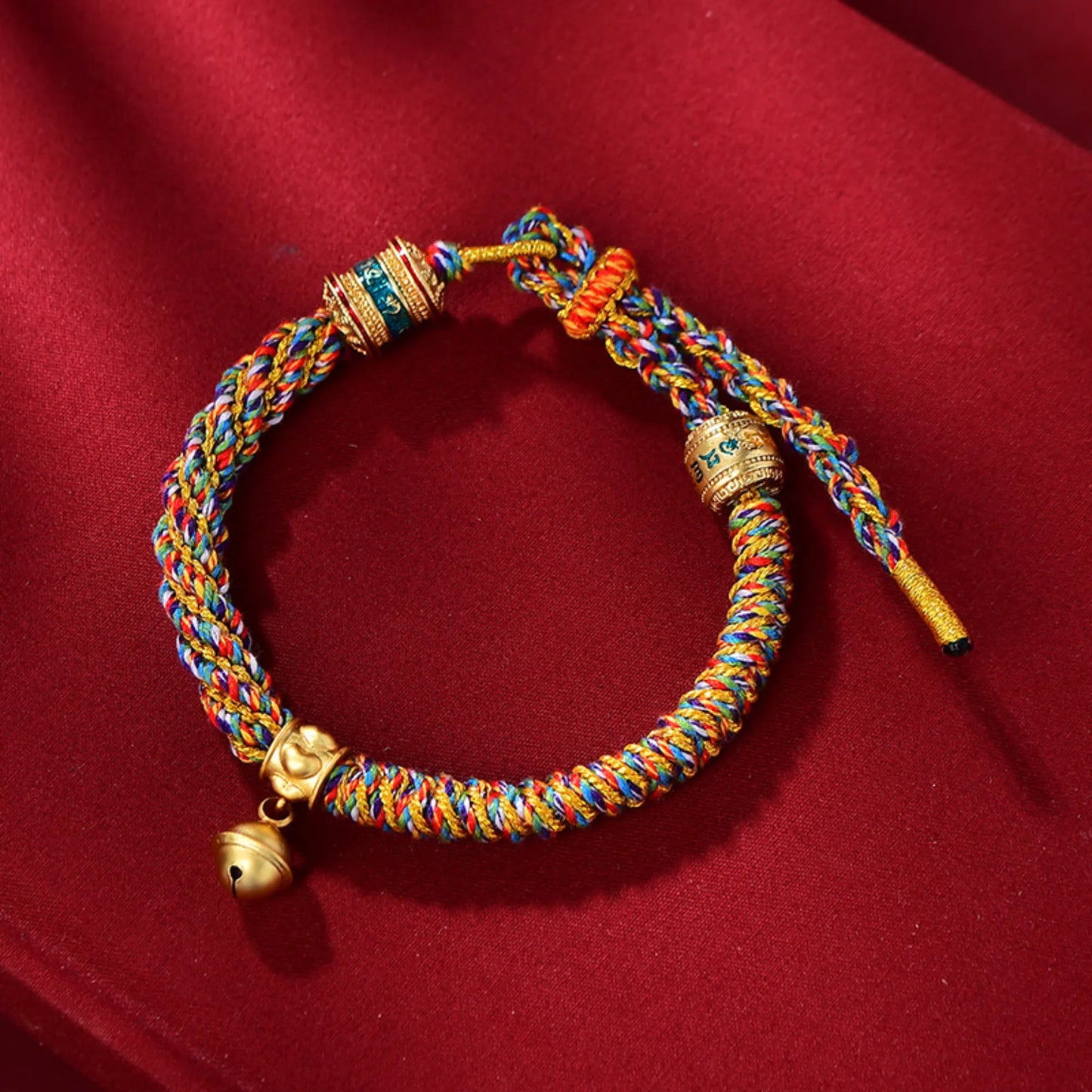Tibetan Style Colorful Corn Knot Braided Lucky Cotton Bracelet