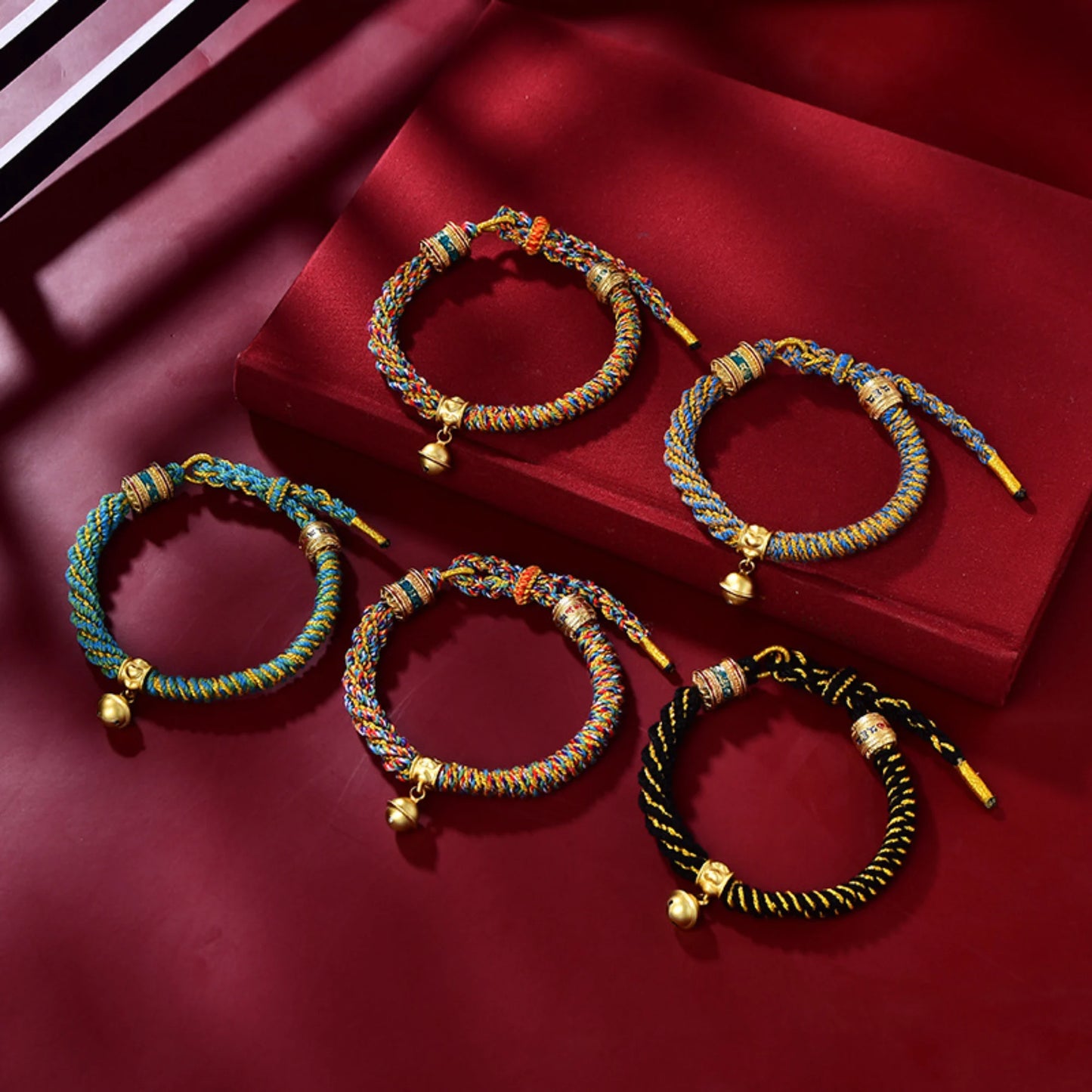 Tibetan Style Colorful Corn Knot Braided Lucky Cotton Bracelet