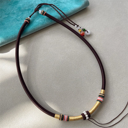 Mulstio Handcrafted Healing Choker Silk Cord Jade Empowering Necklace