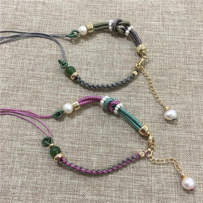 Mulstio Ruyi Knot Pearl Bracelet Hand Woven Spiritual Empowerment Jewelry for Career Growth