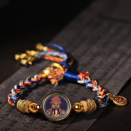 Tibetan Wealth God Wuye Five Color Handwoven Bracelet for Abundance and Empowerment