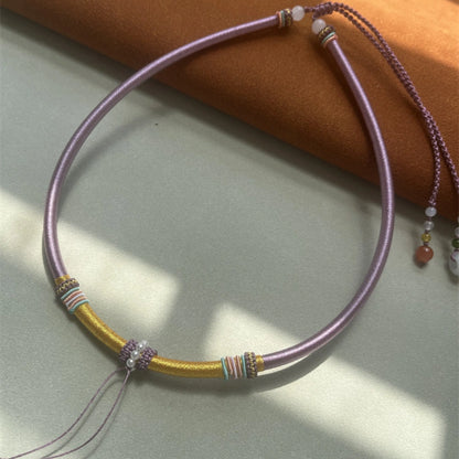 Mulstio Handcrafted Healing Choker Silk Cord Jade Empowering Necklace