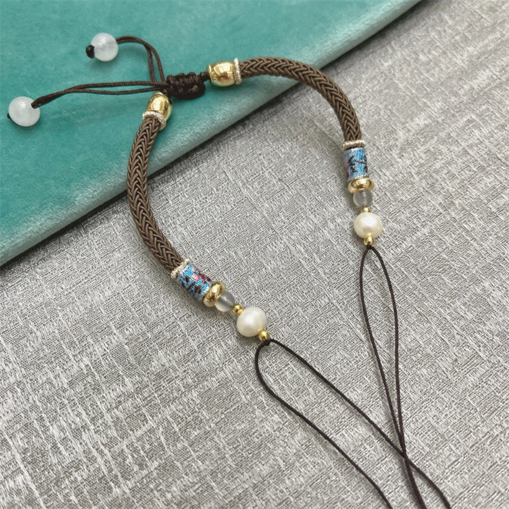 Handwoven Pearl Jade Rope Bracelet Spiritual Abundance Inner Peace Ambitious Women Gift