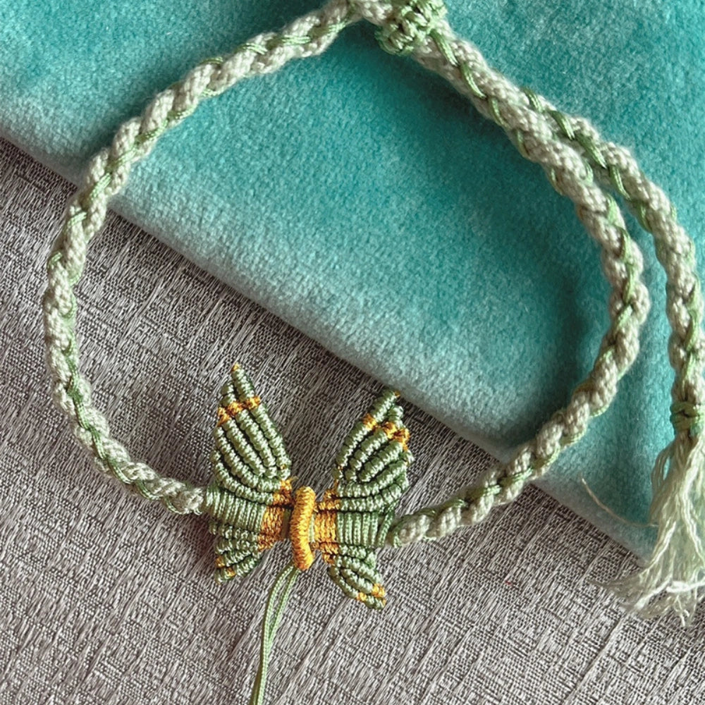 Mulstio Hand Woven Butterfly Bracelet Spiritual Metamorphosis Empowerment Rope