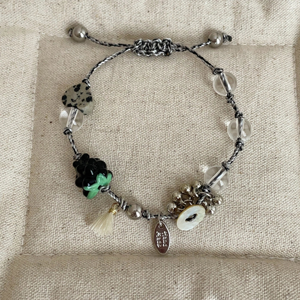 Boho Multi Element Crystal Bracelet Braided Cord Empowered Jewelry