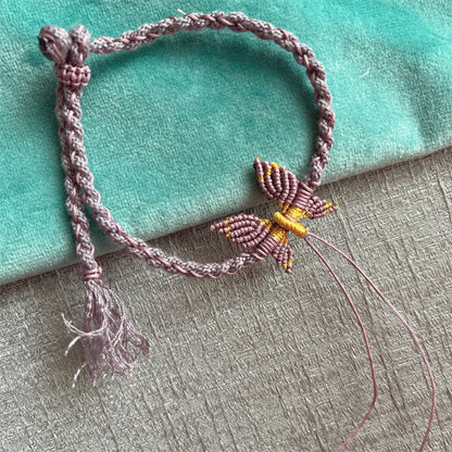 Mulstio Hand Woven Butterfly Bracelet Spiritual Metamorphosis Empowerment Rope