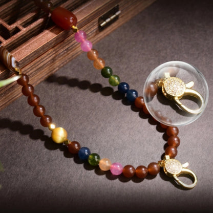 Sugar Chalcedony Beaded Necklace Multi Gemstone Empowerment Jewelry