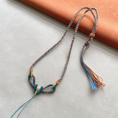Mulstio Handwoven Tibetan Cotton Cord Necklace Ritual Totem Amulet Rope Spiritual Empowerment