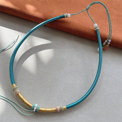 Mulstio Handcrafted Healing Choker Silk Cord Jade Empowering Necklace