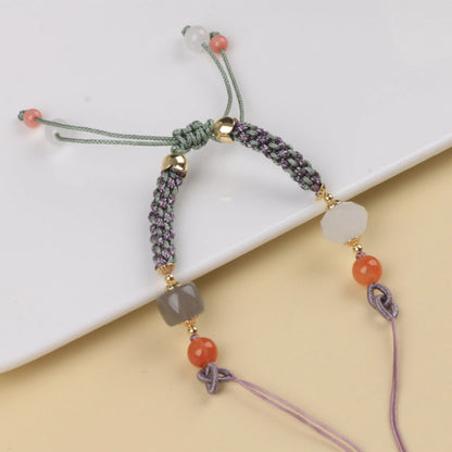 Mulstio Ruyi Intention Braided Cord Bracelet Natural Agate Quartz Empowered Abundance