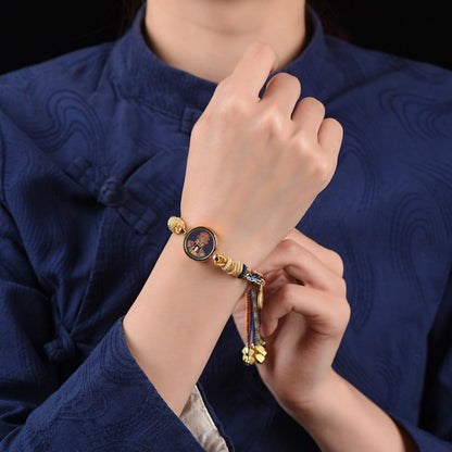 Tibetan Wealth God Wuye Five Color Handwoven Bracelet for Abundance and Empowerment