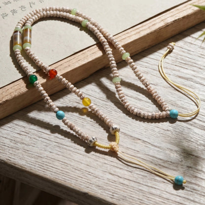 Mulstio Star Moon Bodhi Seed Necklace Dzi Bead Spiritual Empowerment Jewelry