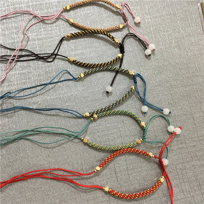 Mulstio Handcrafted Adjustable Cord Bracelet White Jade Spiritual Empowerment Amulet