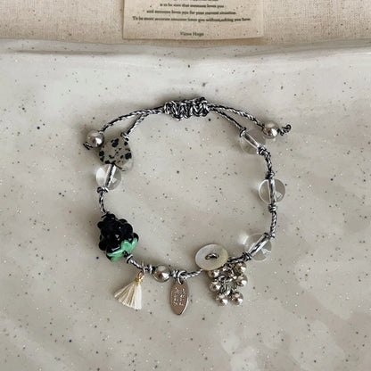 Boho Multi Element Crystal Bracelet Braided Cord Empowered Jewelry