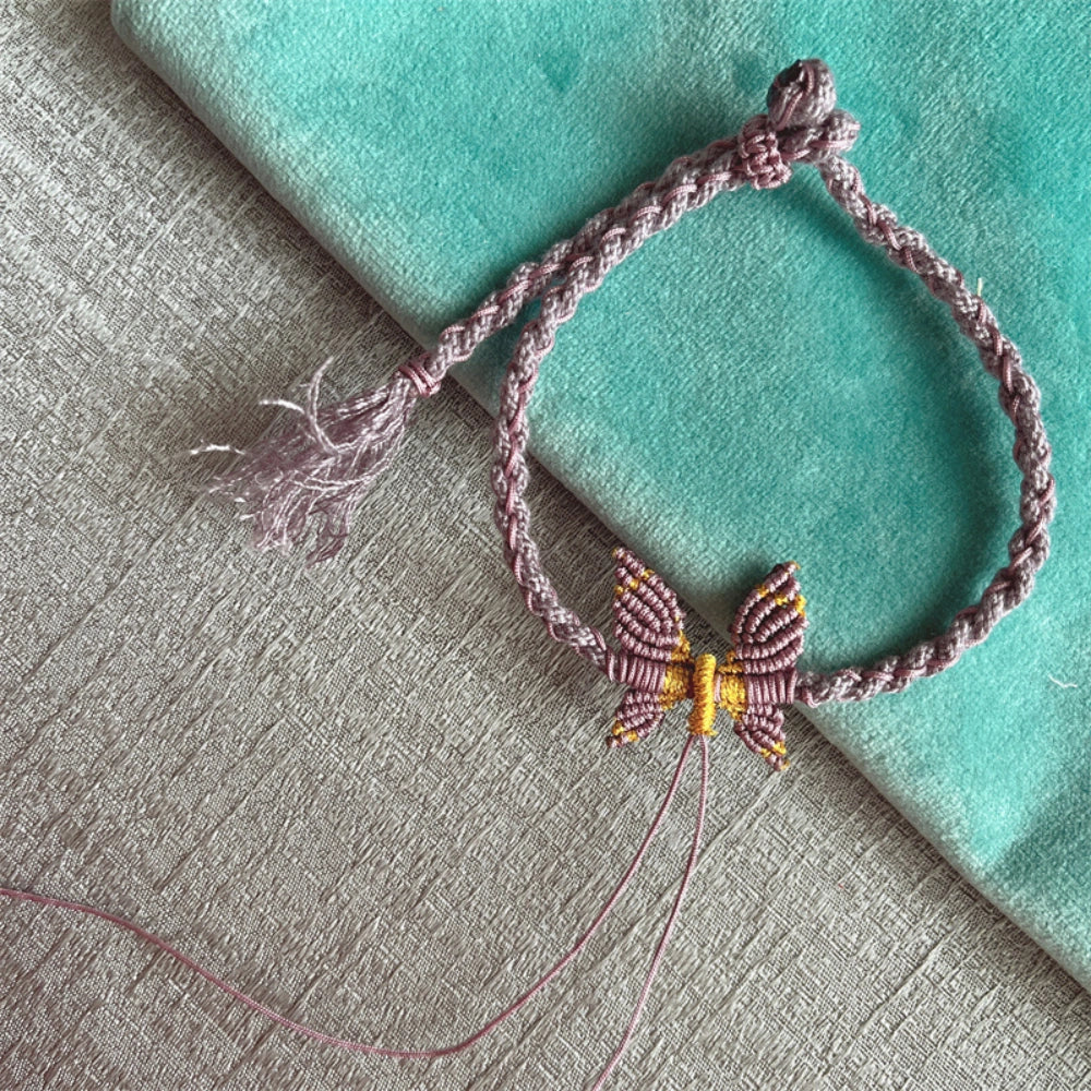 Mulstio Hand Woven Butterfly Bracelet Spiritual Metamorphosis Empowerment Rope