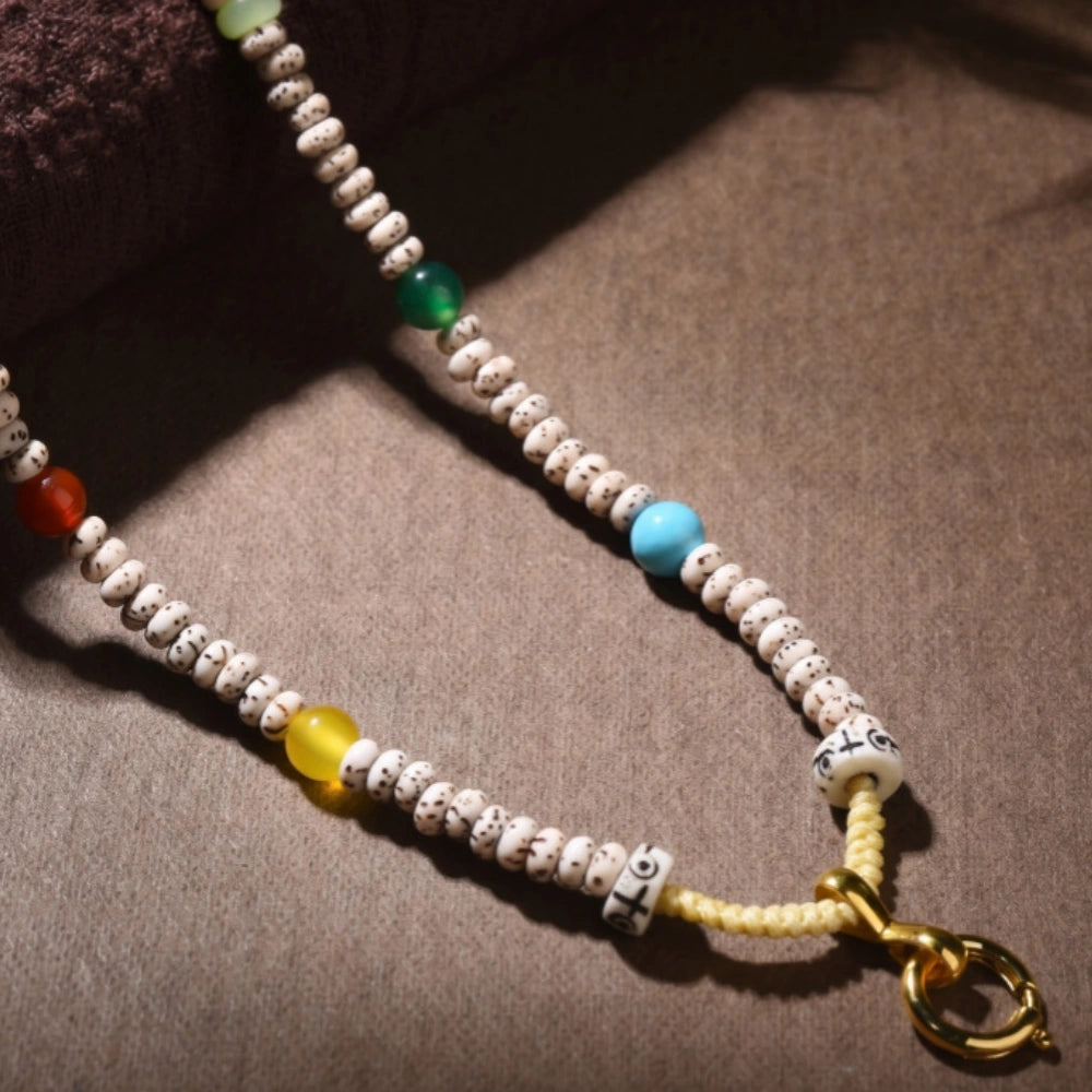 Mulstio Star Moon Bodhi Seed Necklace Dzi Bead Spiritual Empowerment Jewelry