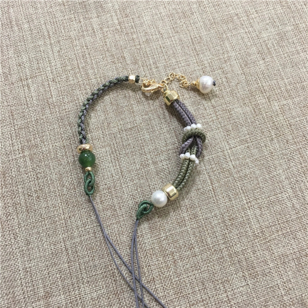 Mulstio Ruyi Knot Pearl Bracelet Hand Woven Spiritual Empowerment Jewelry for Career Growth