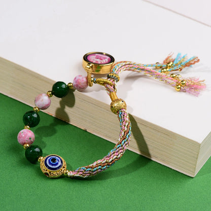 Tibetan Braided Thangka Gau Box Bracelet Evil Eye Protection and Abundance Empowerment Jewelry