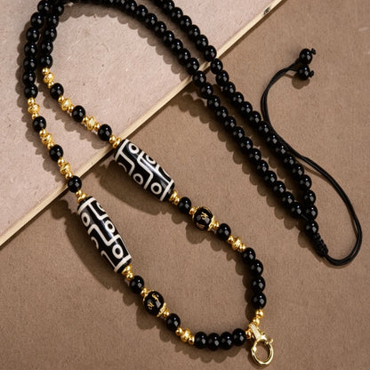 Mulstio Tibetan Dzi Bead Glaze Necklace Modern Women Spiritual Protection Metaphysical Amulet