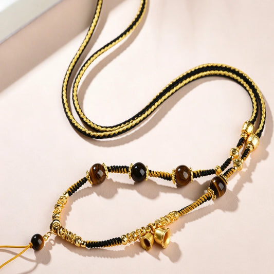 Mulstio Tiger Eye NeoChinese Empowering Crystal Necklace Rope Maillard Style