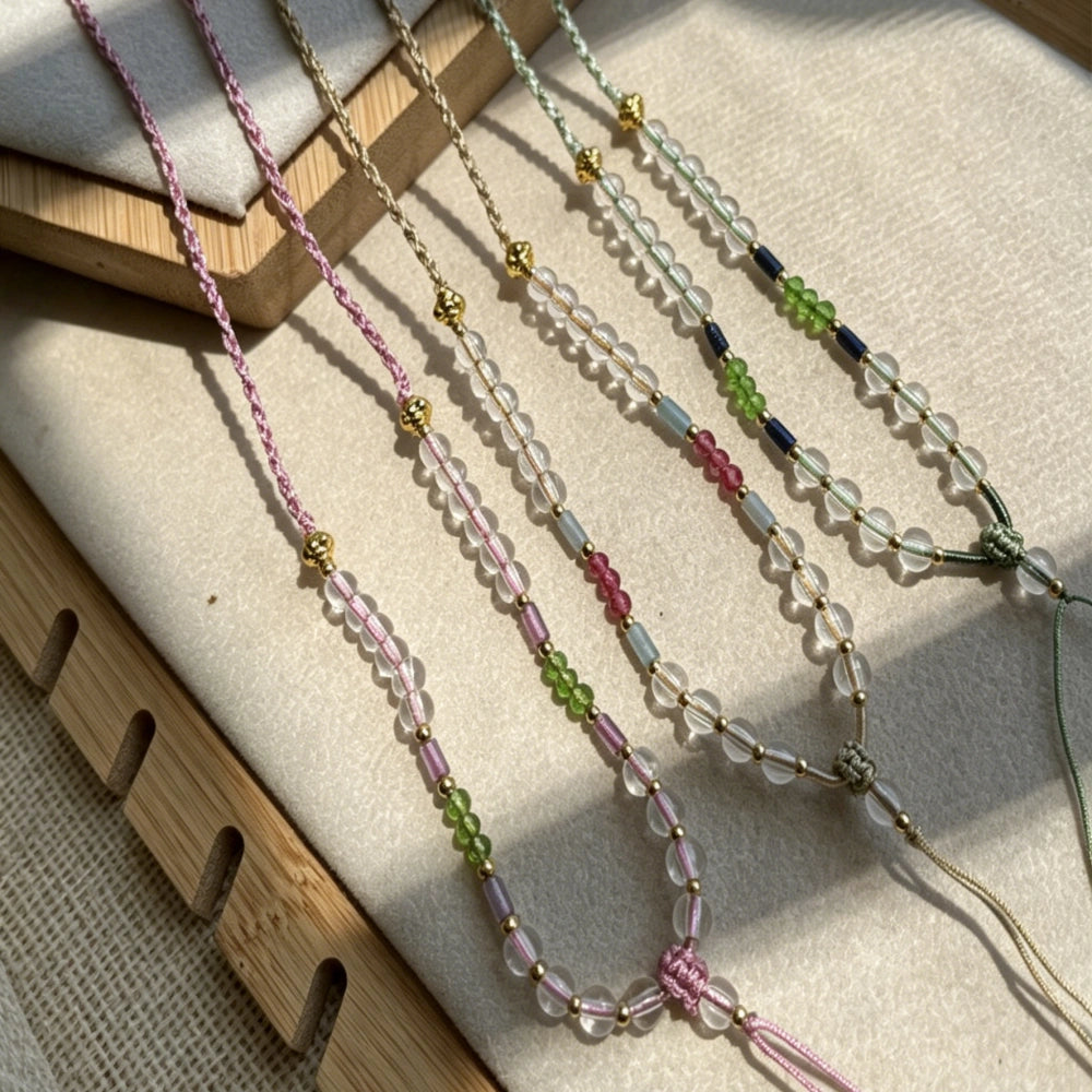 Handmade Crystal Necklace Cord Braided Healing Stone Pendant Rope Empowered Feng Shui Jewelry Mulstio