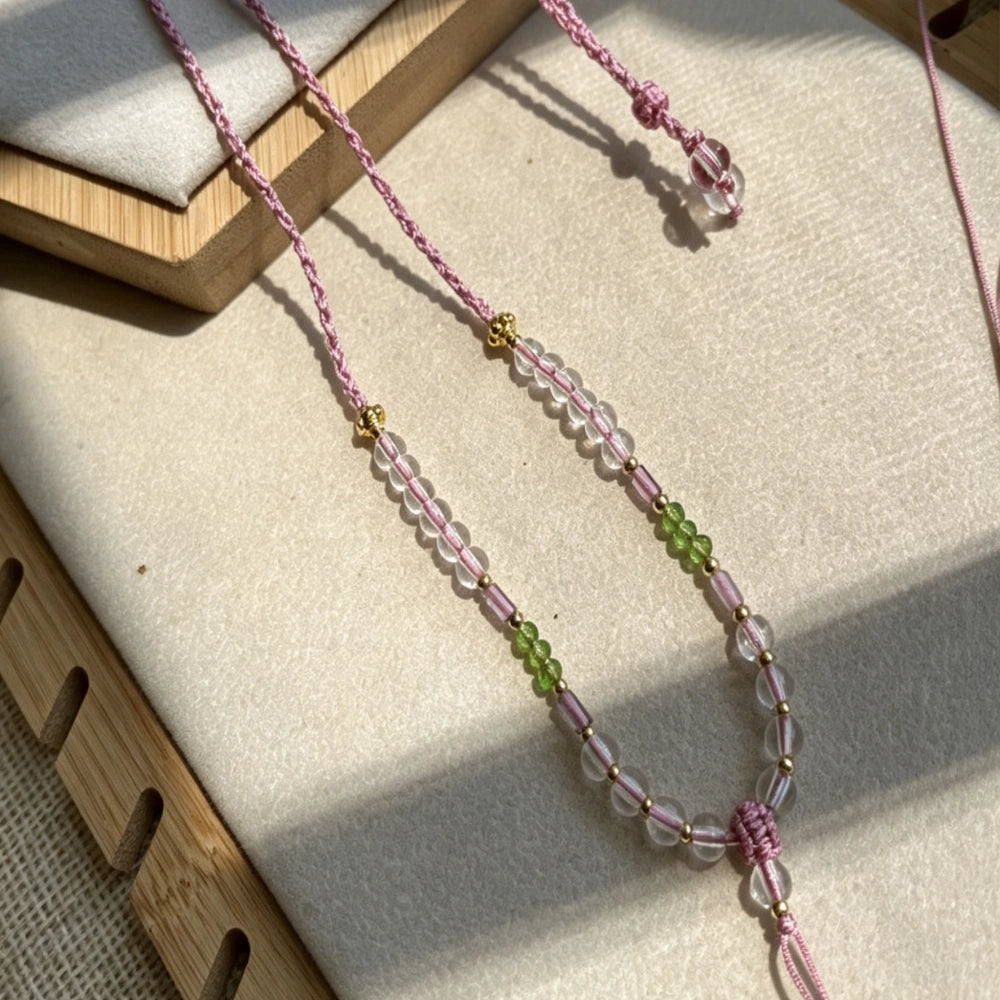 Handmade Crystal Necklace Cord Braided Healing Stone Pendant Rope Empowered Feng Shui Jewelry Mulstio