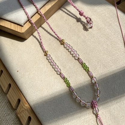 Handmade Crystal Necklace Cord Braided Healing Stone Pendant Rope Empowered Feng Shui Jewelry Mulstio