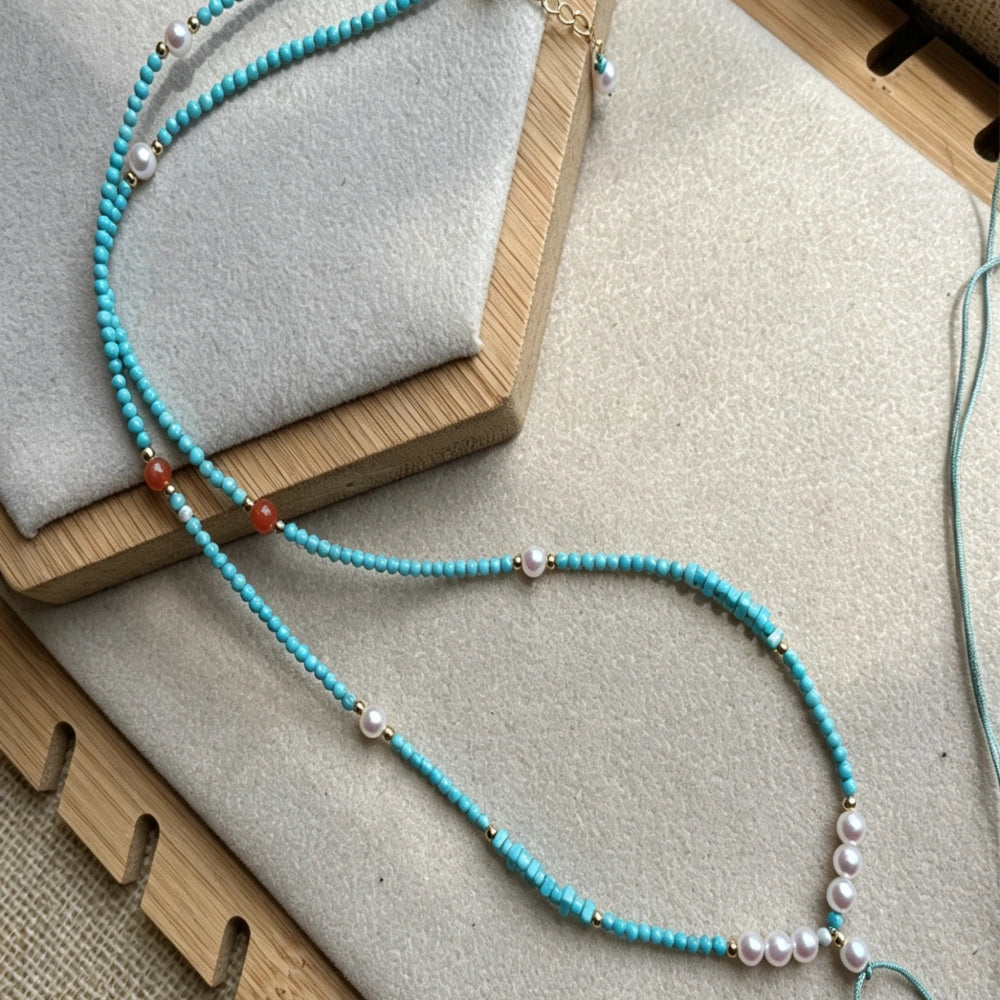 Handmade Cord Necklace Optimized Turquoise Choker Spiritual Empowerment Jewelry